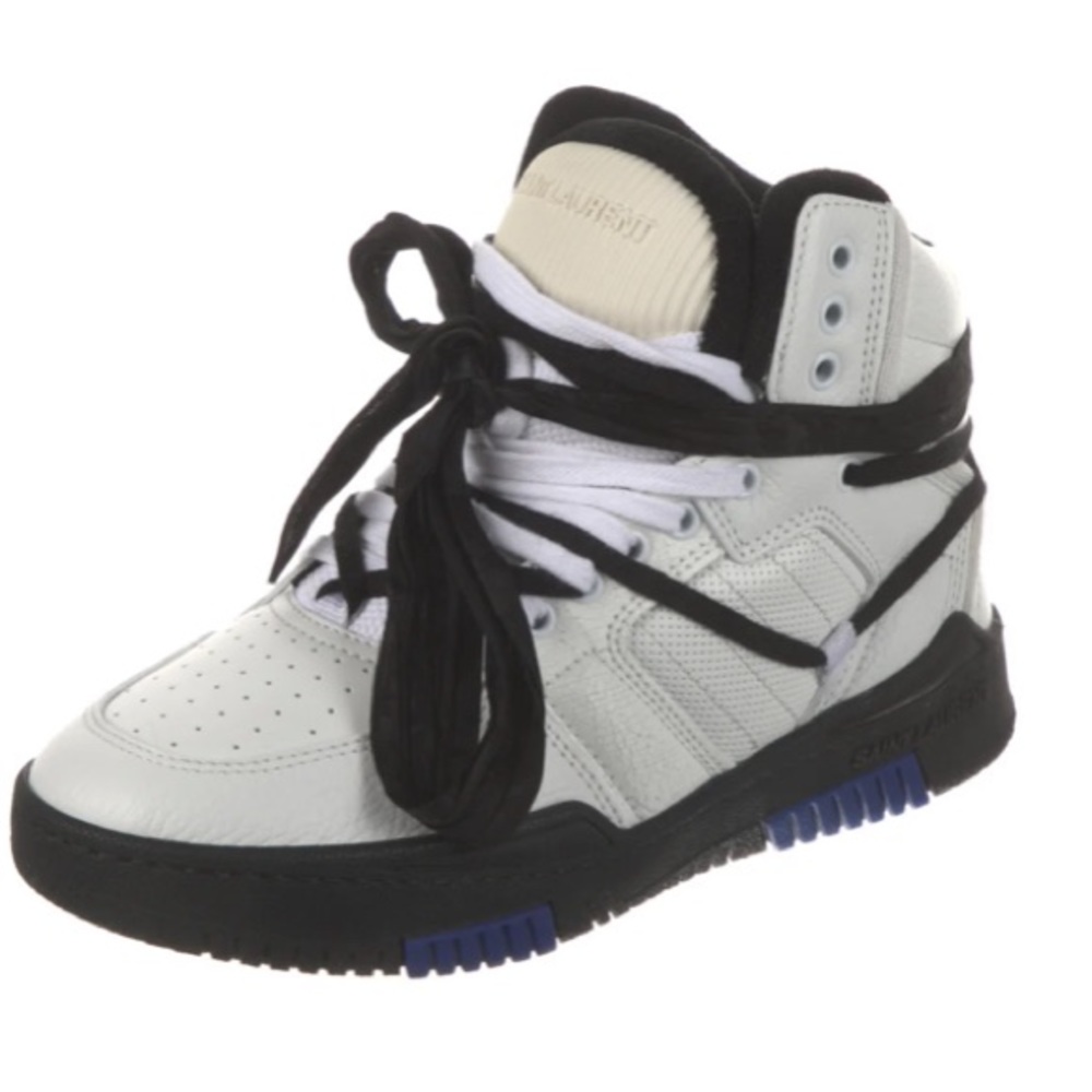 COPY - Saint Laurent - Leather Wedge Sneakers - Picture 6 of 13